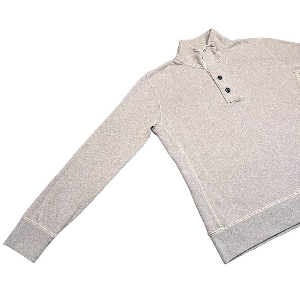 American Eagle Quarter Button Zip Collared Beige … - image 4